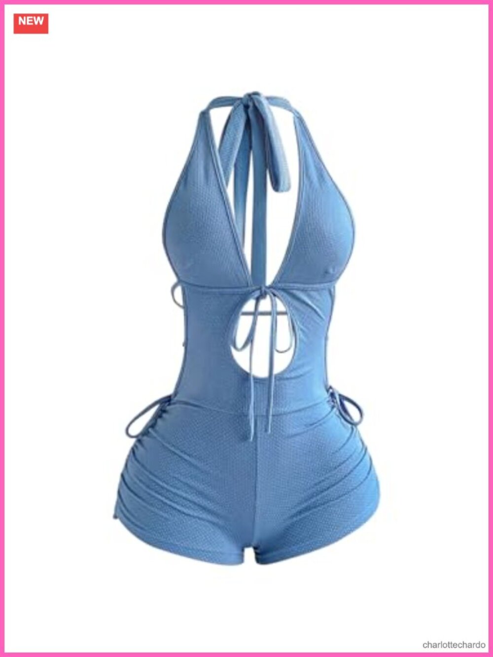 Women Deep V Neck Halter Romper Backless Y2K Going Out Outfit